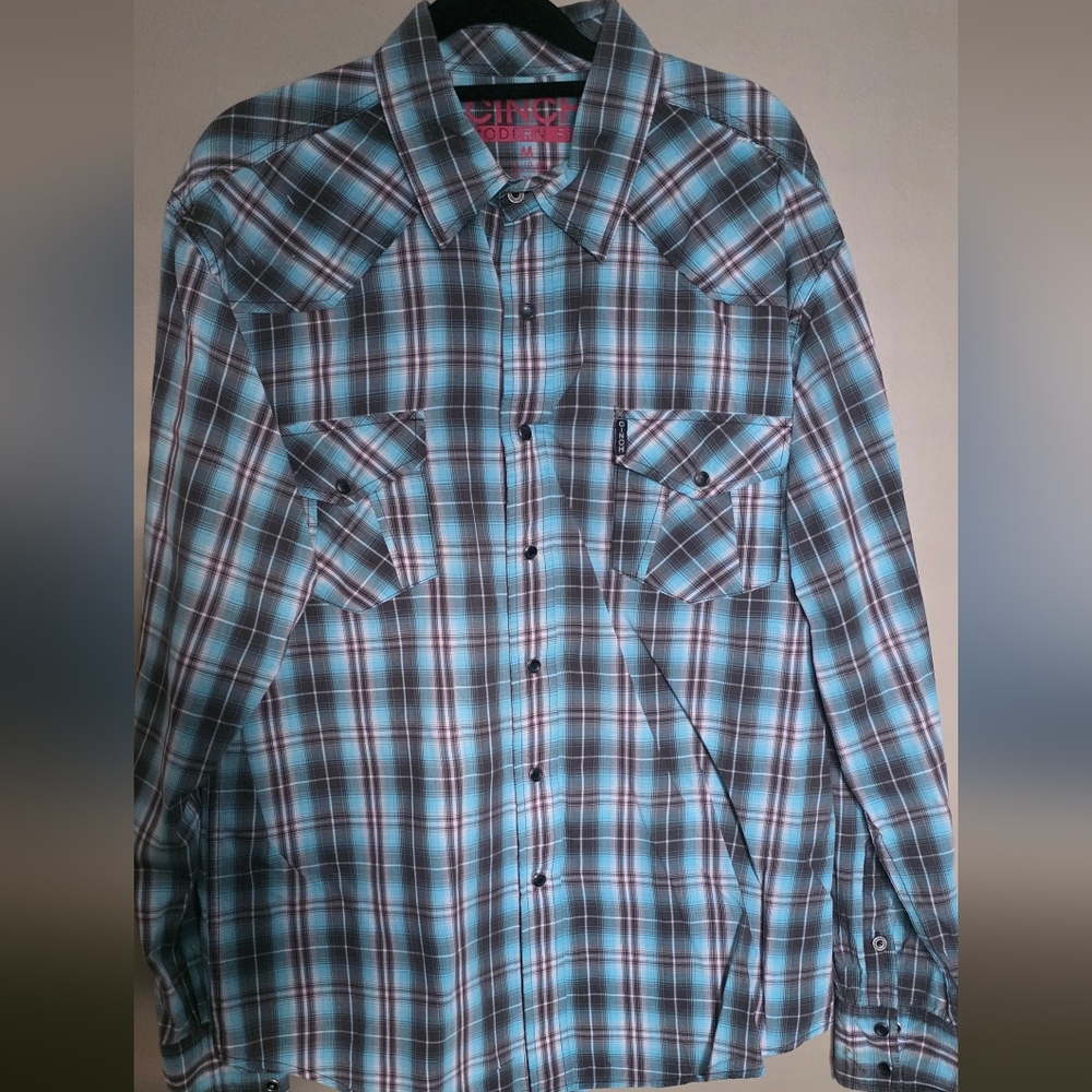 Cinch Blue Plaid Men's Shirt